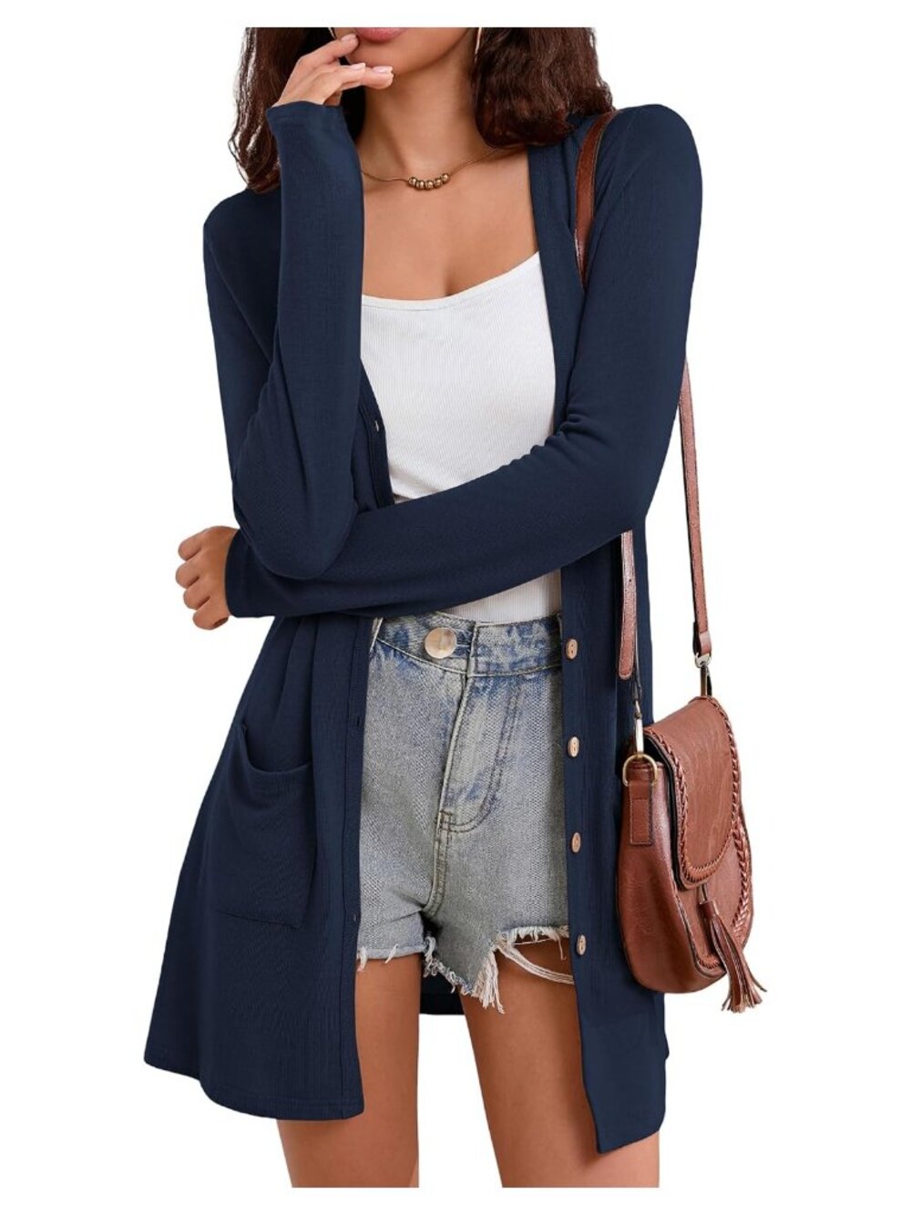 Womens Lightweight Long Sleeve Open Front Cardigan Sweater
